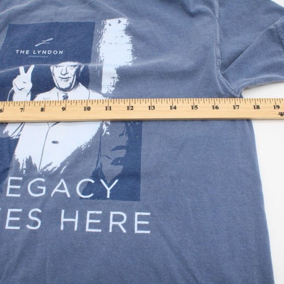 The Lyndon Springtown San Marcos Texas State University Blue Tee Tshirt SM - Picture 8 of 8